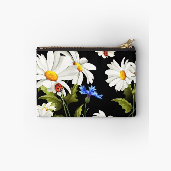 Item preview, Pattern of camomile (chamomile), cornflowers with ladybird on black designed and sold by StylePrints.