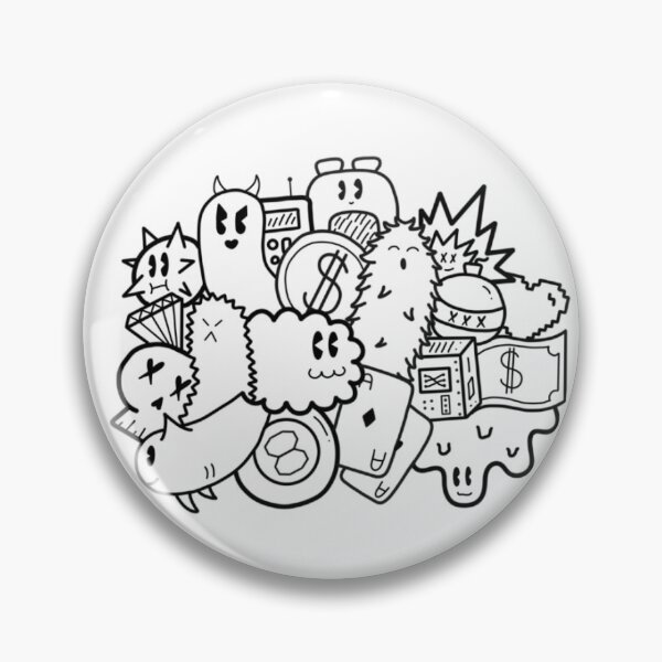 Item preview, black and white doodle designed and sold by Kami725.