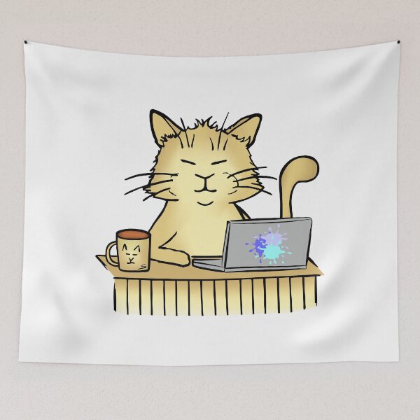 Item preview, Home office cat designed and sold by claudiasartwork.