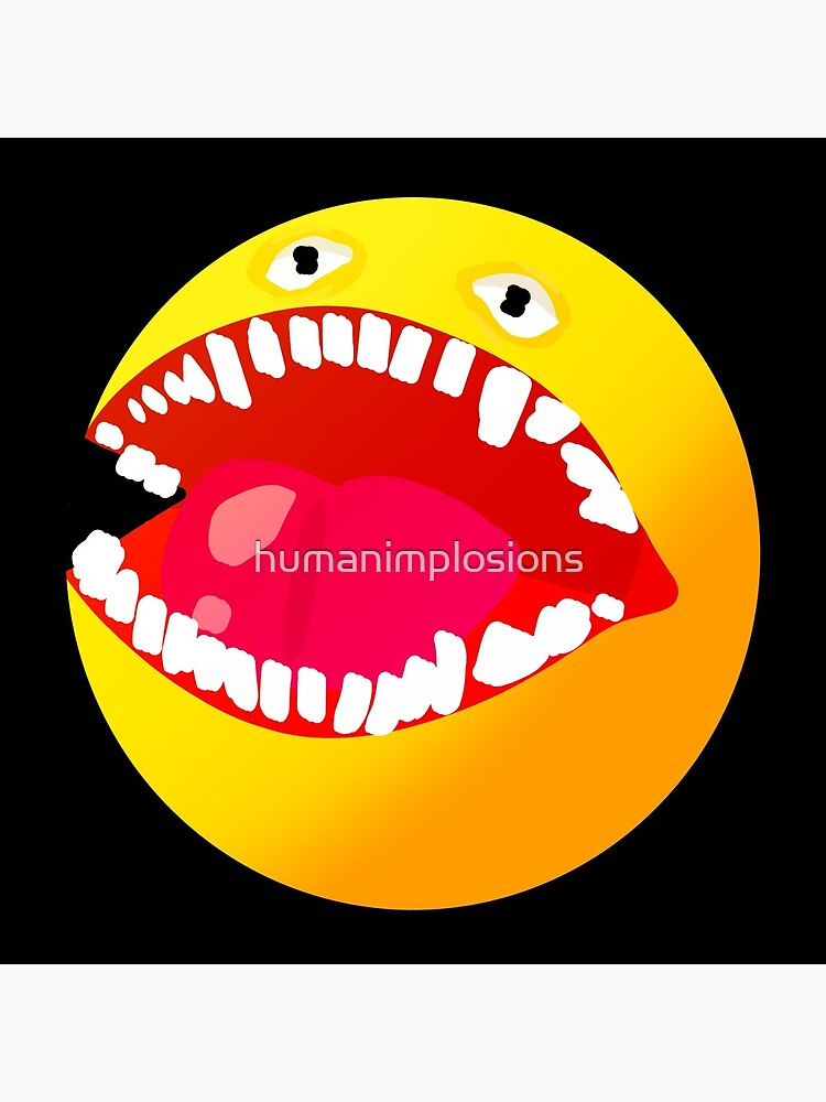 Cursed Emoji Series Teeth Greeting Card By Humanimplosions