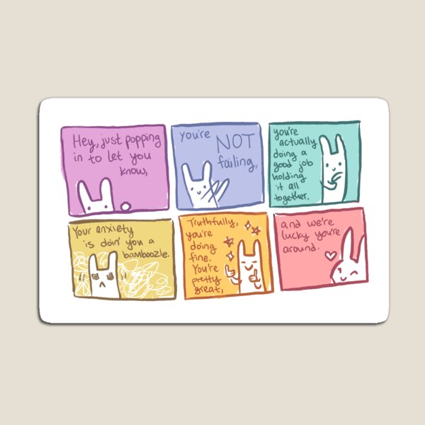 YOU'RE NOT FAILING Encouraging Bunny Comic Magnet
