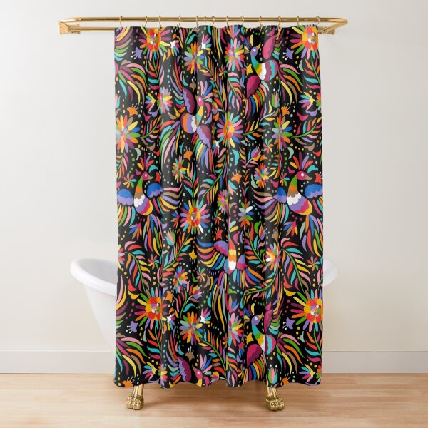 Mexican black pattern Shower Curtain