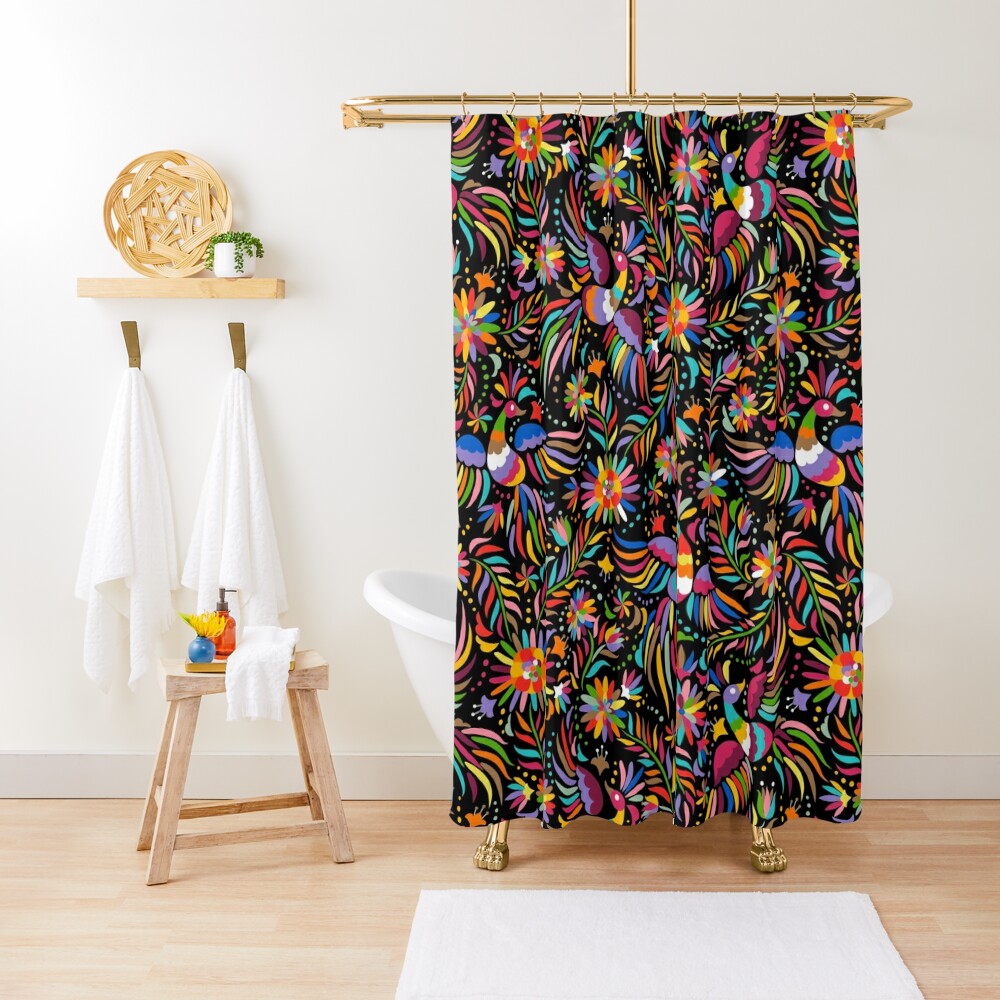 Mexican black pattern Shower Curtain