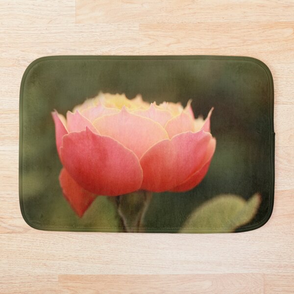 Coral & Pink Rose Bath Mat