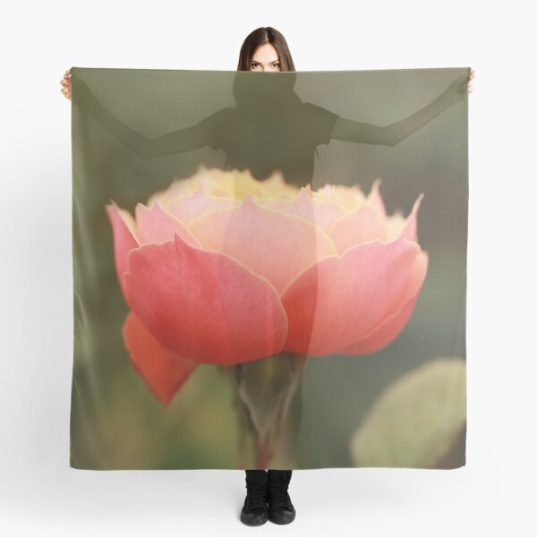 Coral & Pink Rose Scarf