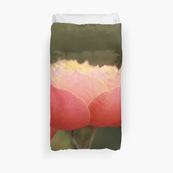 Coral & Pink Rose Duvet Cover