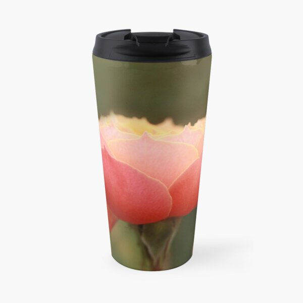 Coral & Pink Rose Travel Mug