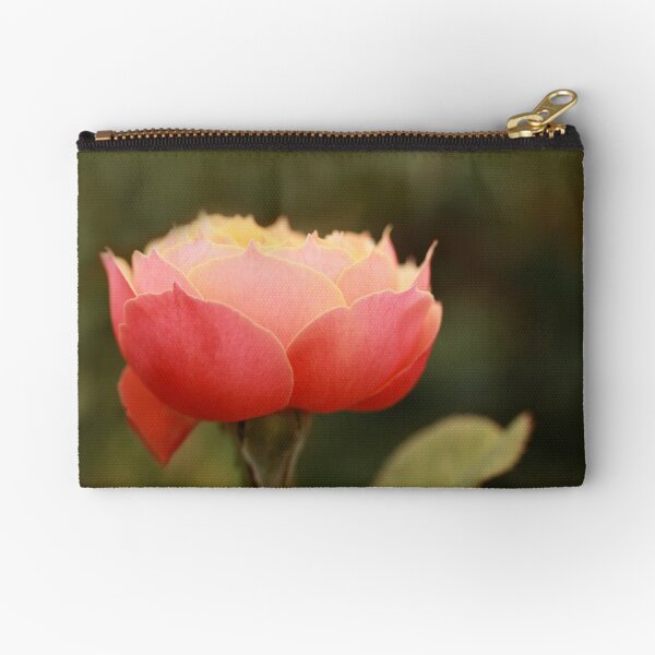 Coral & Pink Rose Zipper Pouch