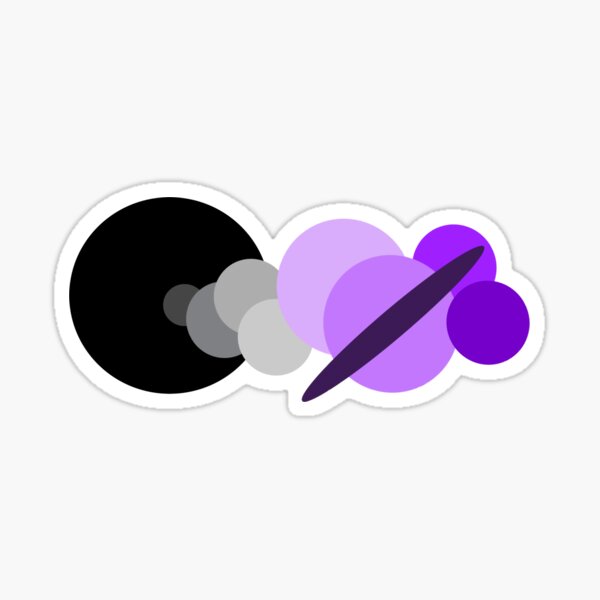 Short Asexual Solar System Sticker Sticker