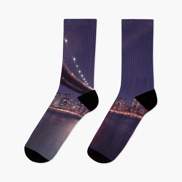 Item preview, City landscape bridge at night - lights from buildings designed and sold by MindChirp.