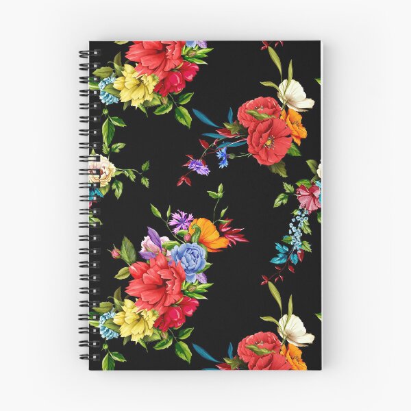 Item preview, Flowers. Poppy, wild roses, cornflower with peony and leaves on black designed and sold by StylePrints.