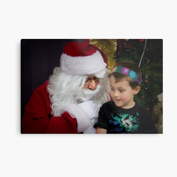 I mam Listening Santa Metal Print