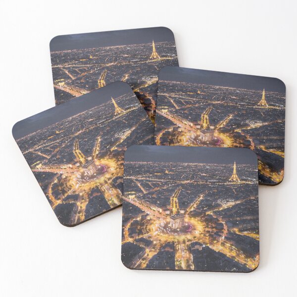 Item preview, Paris at night city lights Eiffel Tower and arc de triomphe designed and sold by MindChirp.
