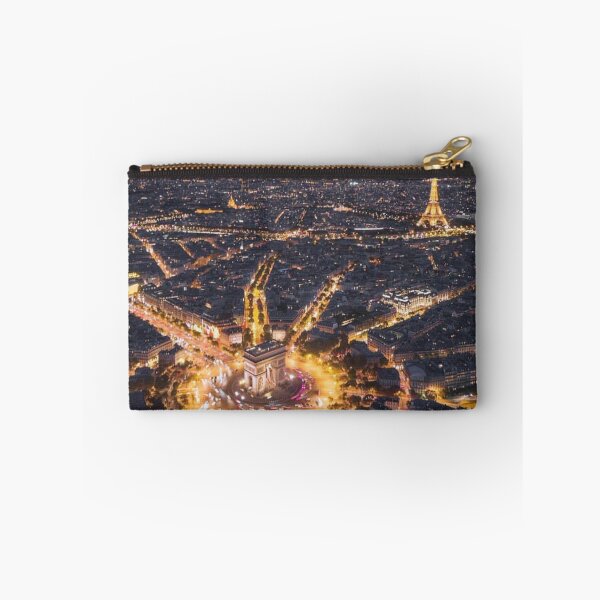 Item preview, Paris at night city lights Eiffel Tower and arc de triomphe designed and sold by MindChirp.