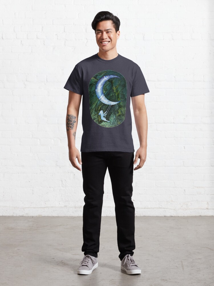 Alternate view of Girl Swinging On Moon Classic T-Shirt