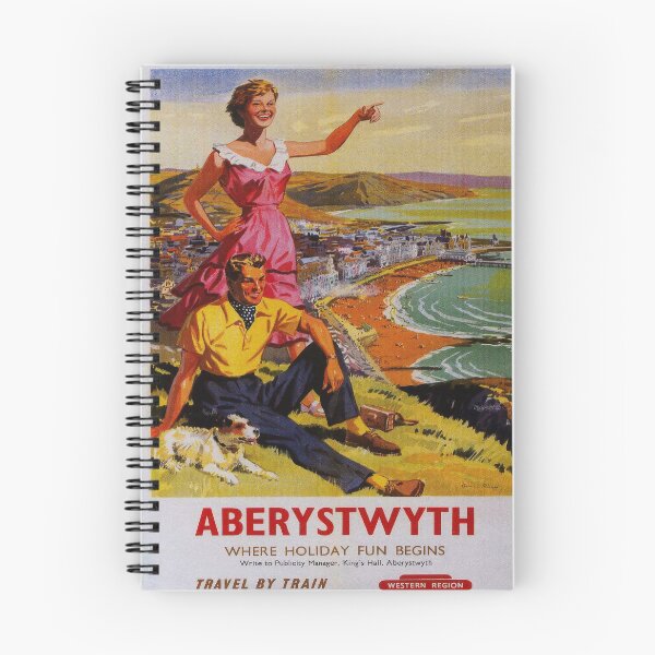 Item preview, Aberystwyth vintage travel poster designed and sold by stickart-marek.