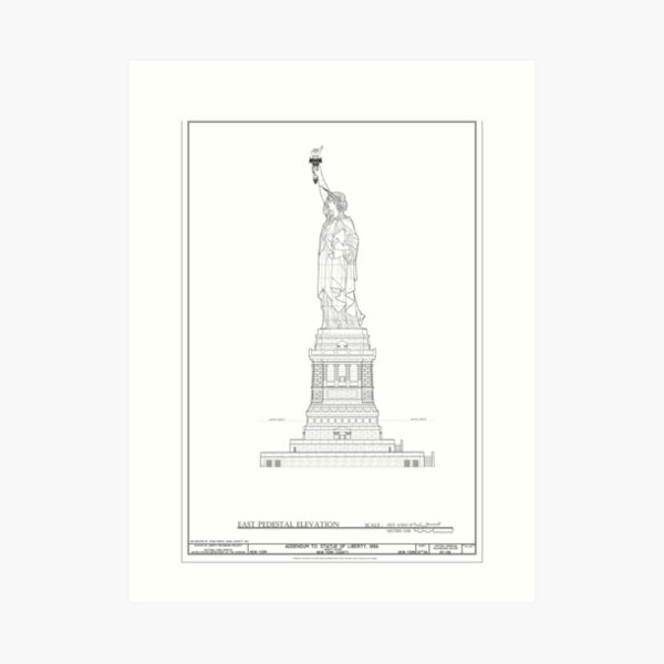 Statue of Liberty Blueprint Art Print