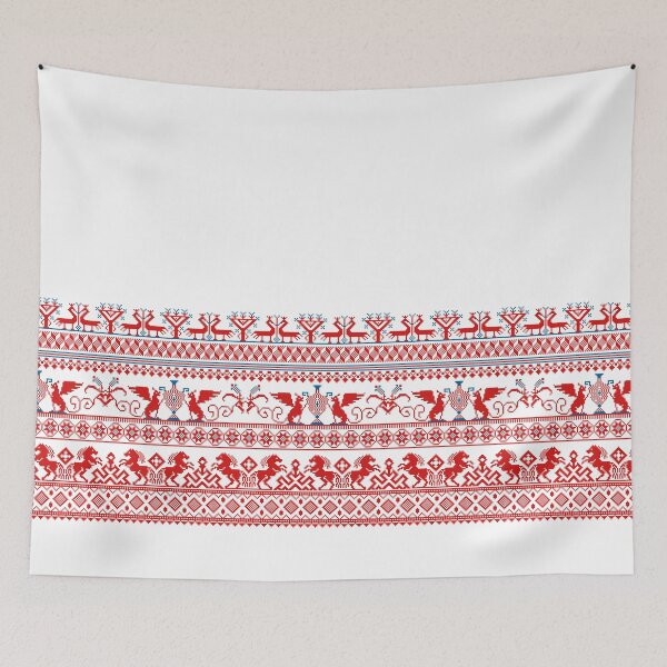 Item preview, Red russian traditional ornament designed and sold by Oxanashekh.