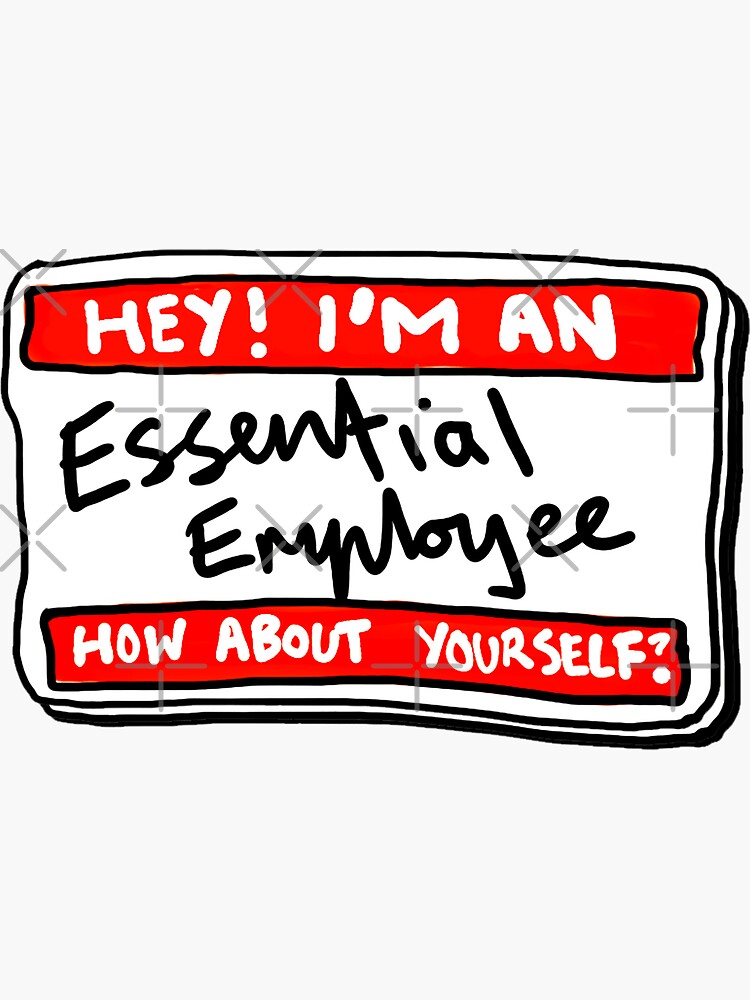 Funny Essential Employee Meme - Essential Employee Name Tag by sketchNkustom