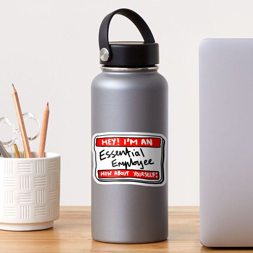 Funny Essential Employee Meme - Essential Employee Name Tag Sticker