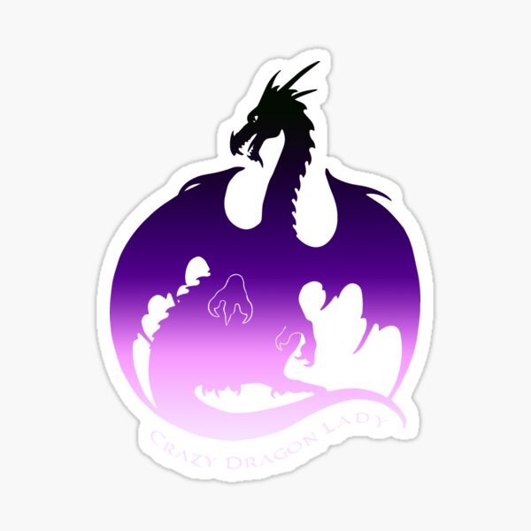 Crazy Dragon Lady Sticker