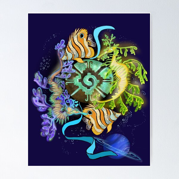 Item preview, Hunab Ku Leafy Sea Dragons Pisces Zodiac designed and sold by Shadowind.