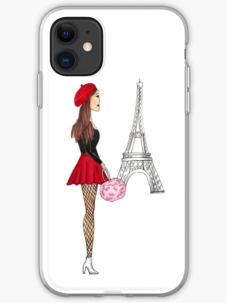 Paris Girl Drawing Leaving Paris Fashion Art Print Iphone Case Cover By Smillustrations Redbubble