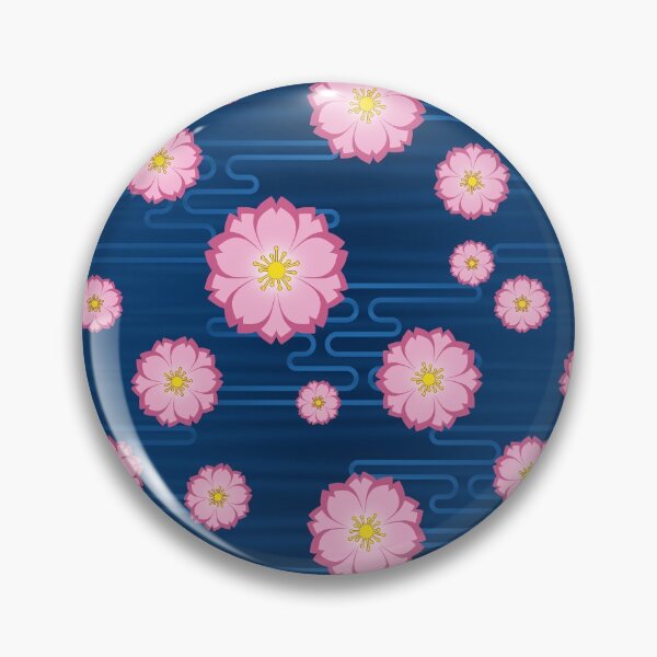 Item preview, Cloudy Sakura in Pink on Blue designed and sold by Sarinilli.