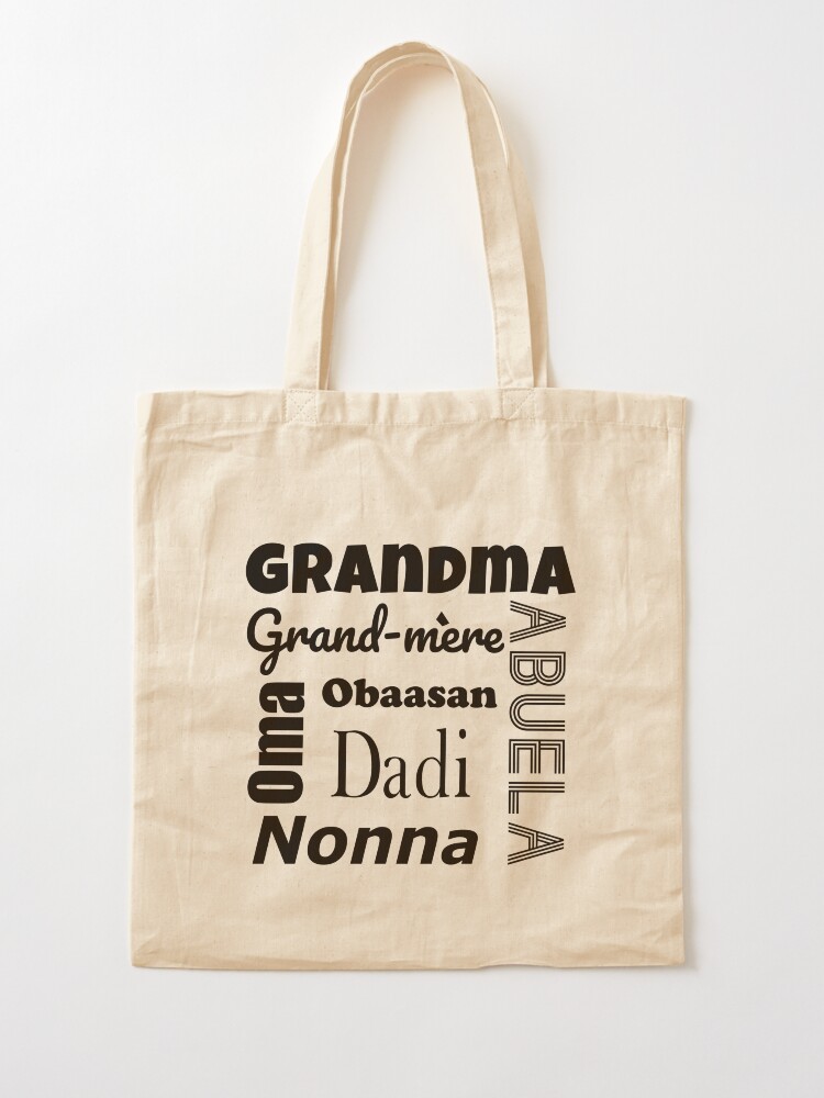 Grandma in Different Languages Black Tote Bag