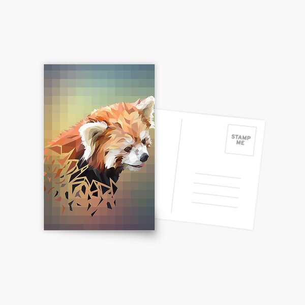 Low-Poly Red Panda Postcard