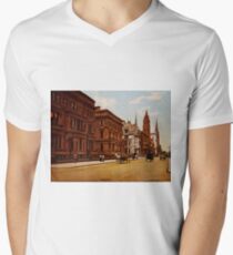 Camiseta para hombre de cuello en v Vintage Fifth Avenue NYC Photo-Print (1900)