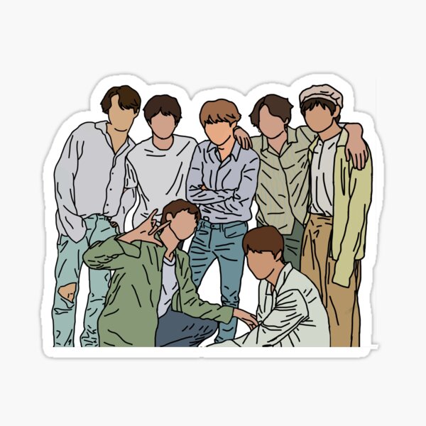 bts simple art stickers for sale redbubble