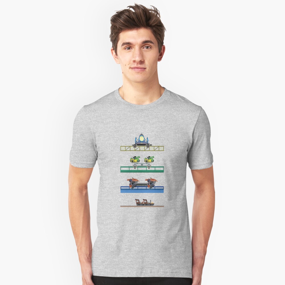 Toverland Coaster Cars Design Slim Fit T-Shirt