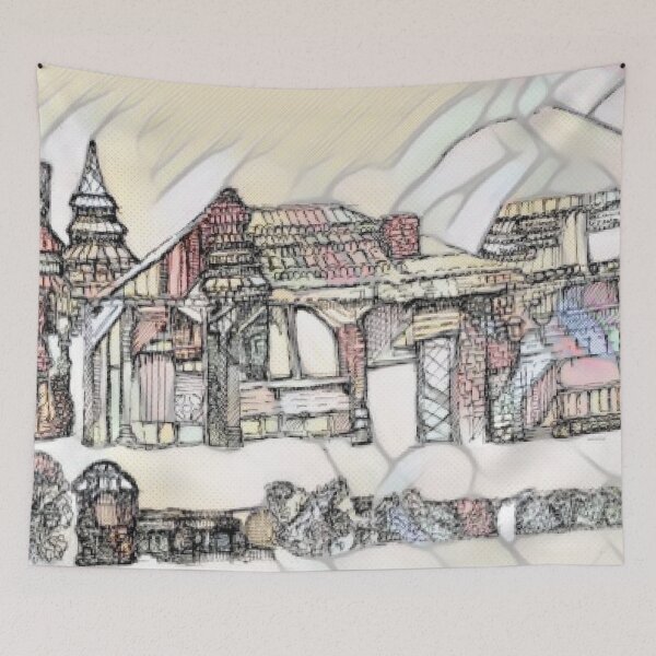Item preview, Town in Paris, TeresaTown at Redbubble 2020 designed and sold by Mark Stansberry.