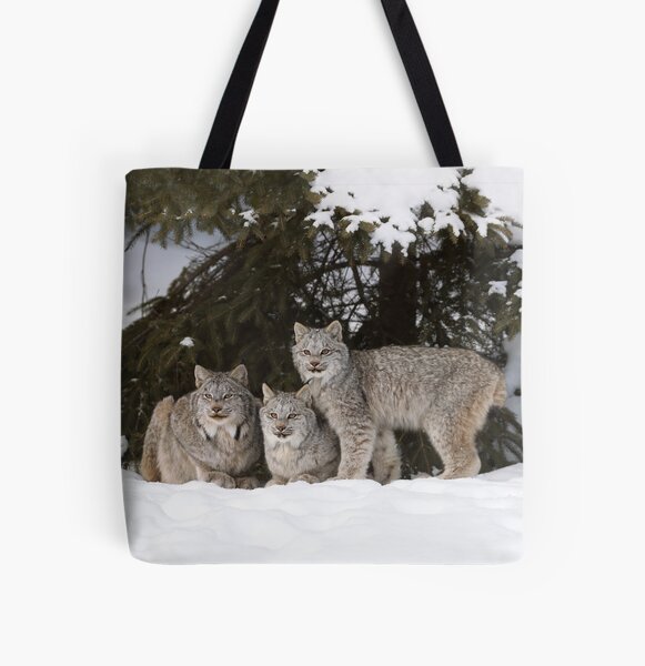 Lynx Family All Over Print Tote Bag