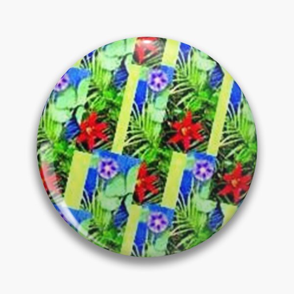 Item preview, EXPLOSION 7 flowers leaves lily star ipomée palm phoenix background blue green red nature designed and sold by dragonemma.