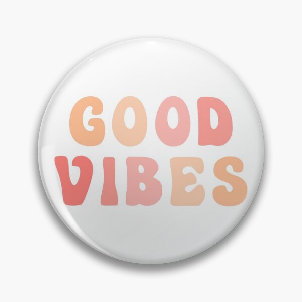 Peach Pink Good Vibes Pin