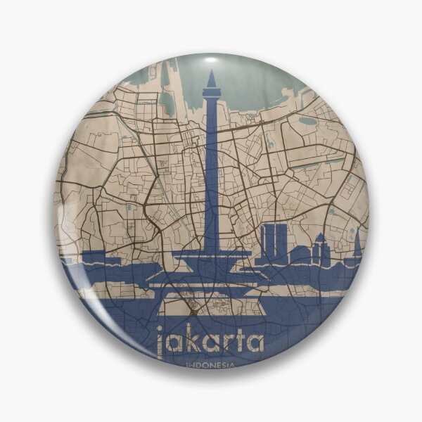 Item preview, Map + Silhouette | Jakarta designed and sold by CPTVDesign.