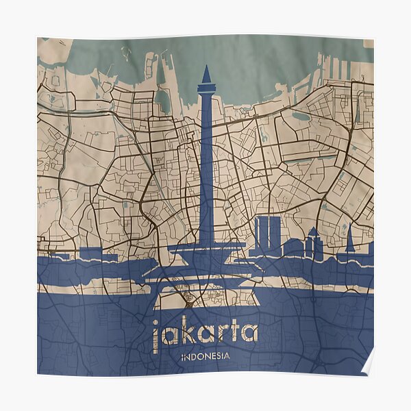 Jakarta Map Posters Redbubble