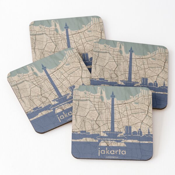 Item preview, Map + Silhouette | Jakarta designed and sold by CPTVDesign.
