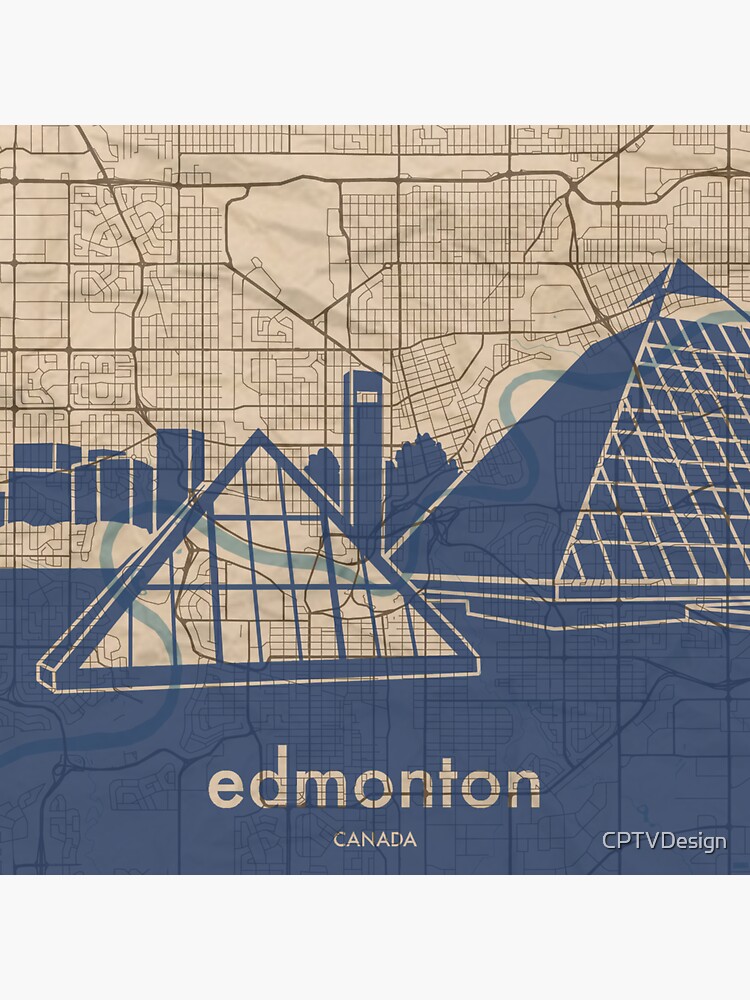"Map + Silhouette Edmonton" Sticker for Sale by CPTVDesign Redbubble