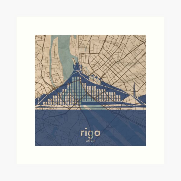 Item preview, Map + Silhouette | Riga designed and sold by CPTVDesign.