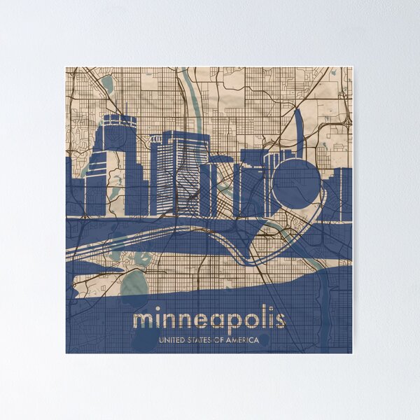 Item preview, Map + Silhouette | Minneapolis designed and sold by CPTVDesign.