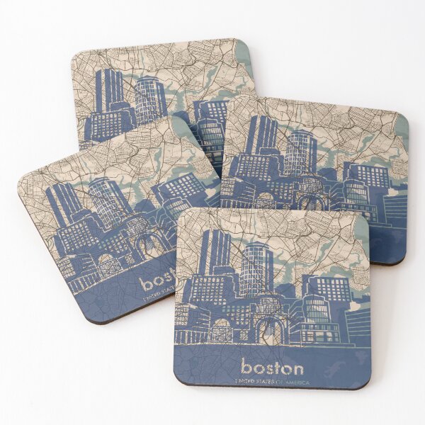 Item preview, Map + Silhouette | Boston designed and sold by CPTVDesign.