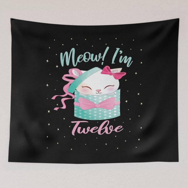 Item preview, Meow I'm Twelve Years Old Girl Cat 12th Birthday Kitten graphic designed and sold by Grabitees.
