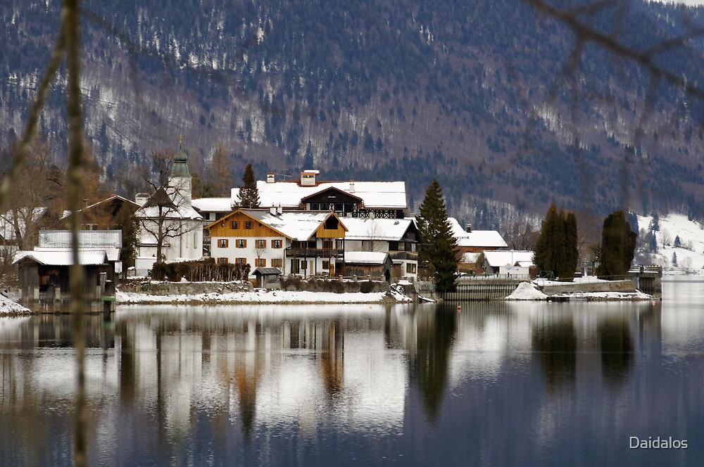 Town Walchensee Winter Bavaria Germany By Daidalos Redbubble