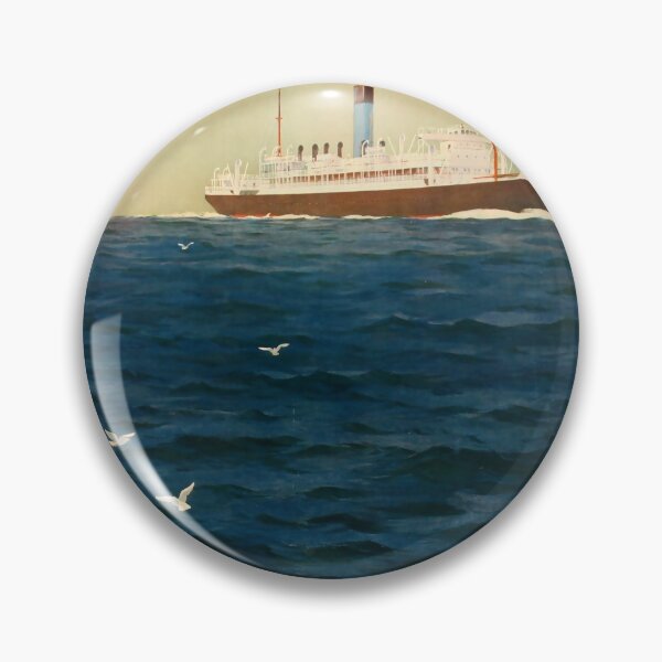 Item preview, The Blue Funnel Line vintage travel poster designed and sold by stickart-marek.