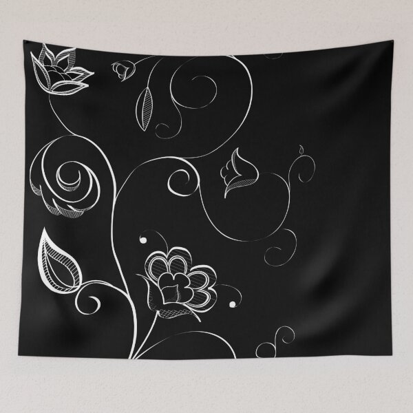 Item preview, Simple Flora Black and White designed and sold by thejnb.