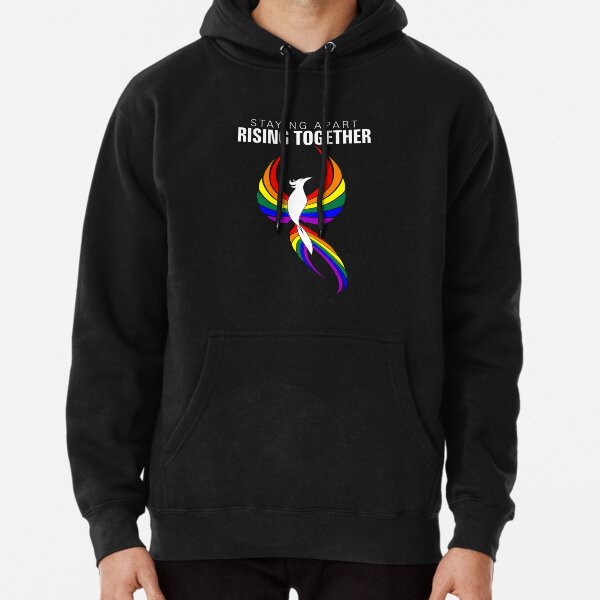 Staying Apart Rising Together LGBTQ Phoenix Pullover Hoodie