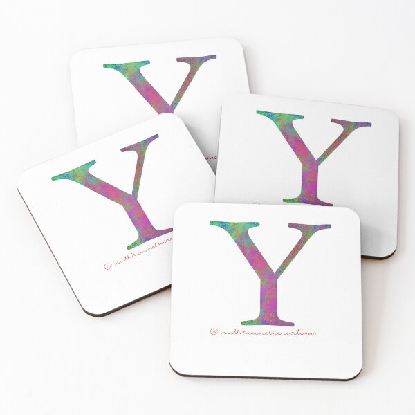 Item preview, Monogram ‘Y’ sticker, totes, mug, waterbottle, acrylic blocks and clocks. designed and sold by ruthkenneth.